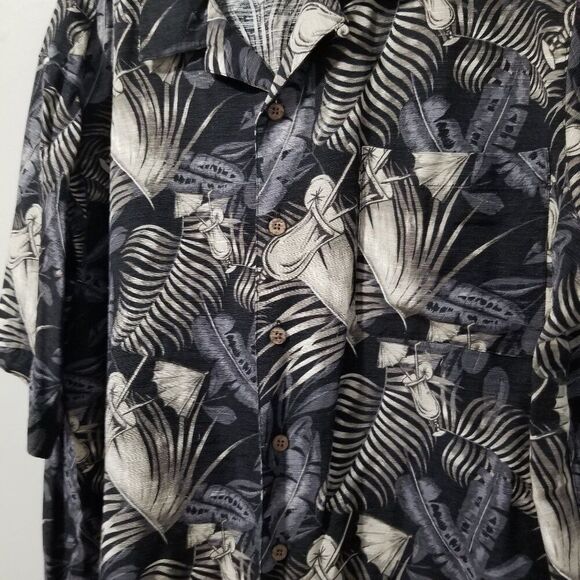 Havana Jack Cafe Men's Shirt XXL 100% Silk Tropical Button Up Short Sleeve - Picture 2 of 10